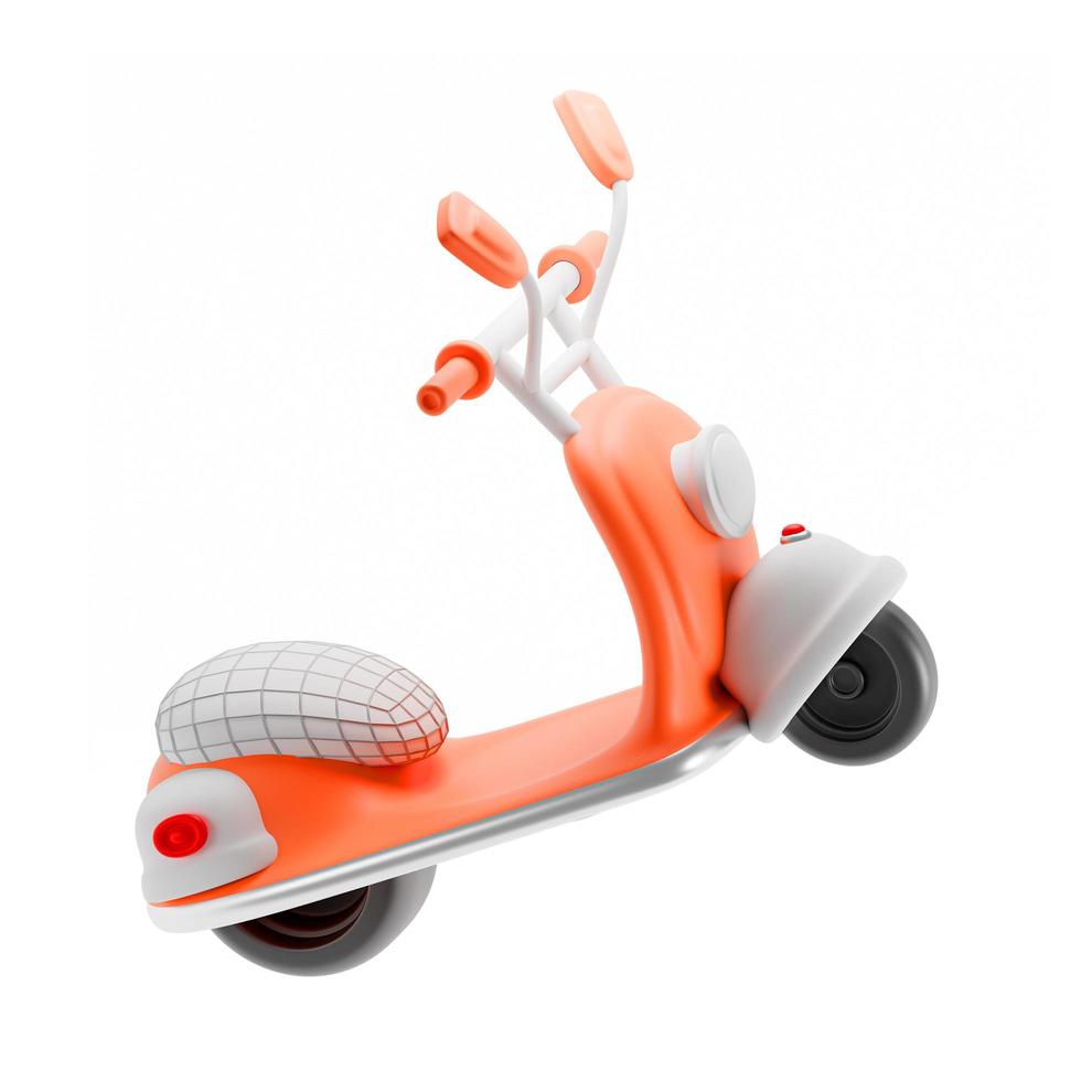 Bicicleta scooter de renderizado 3D aislado en blanco foto