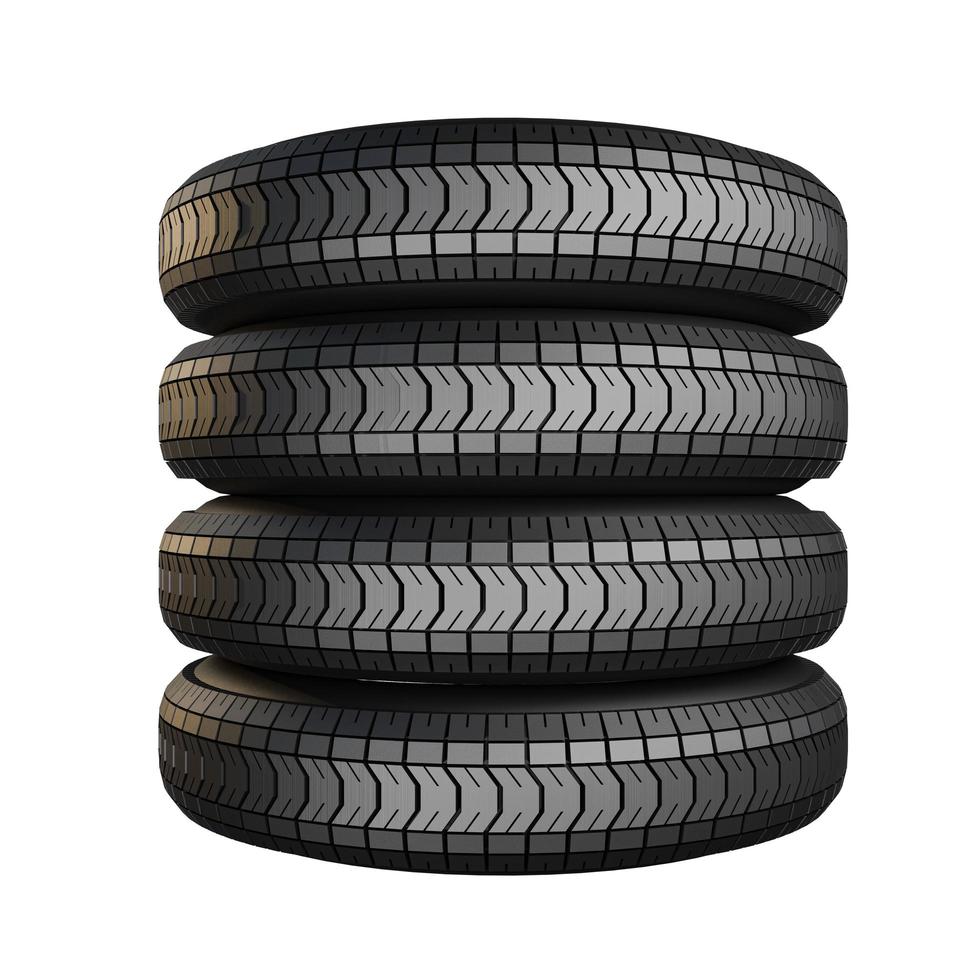 3D Rendering Vehicle Tyre Isolated On white photo