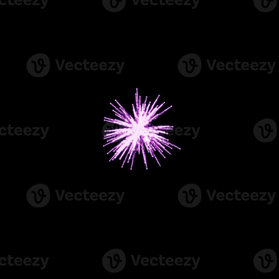 light purple fireworks burst in the air light up the sky with dazzling display and Colorful fireworks festivals on black. photo