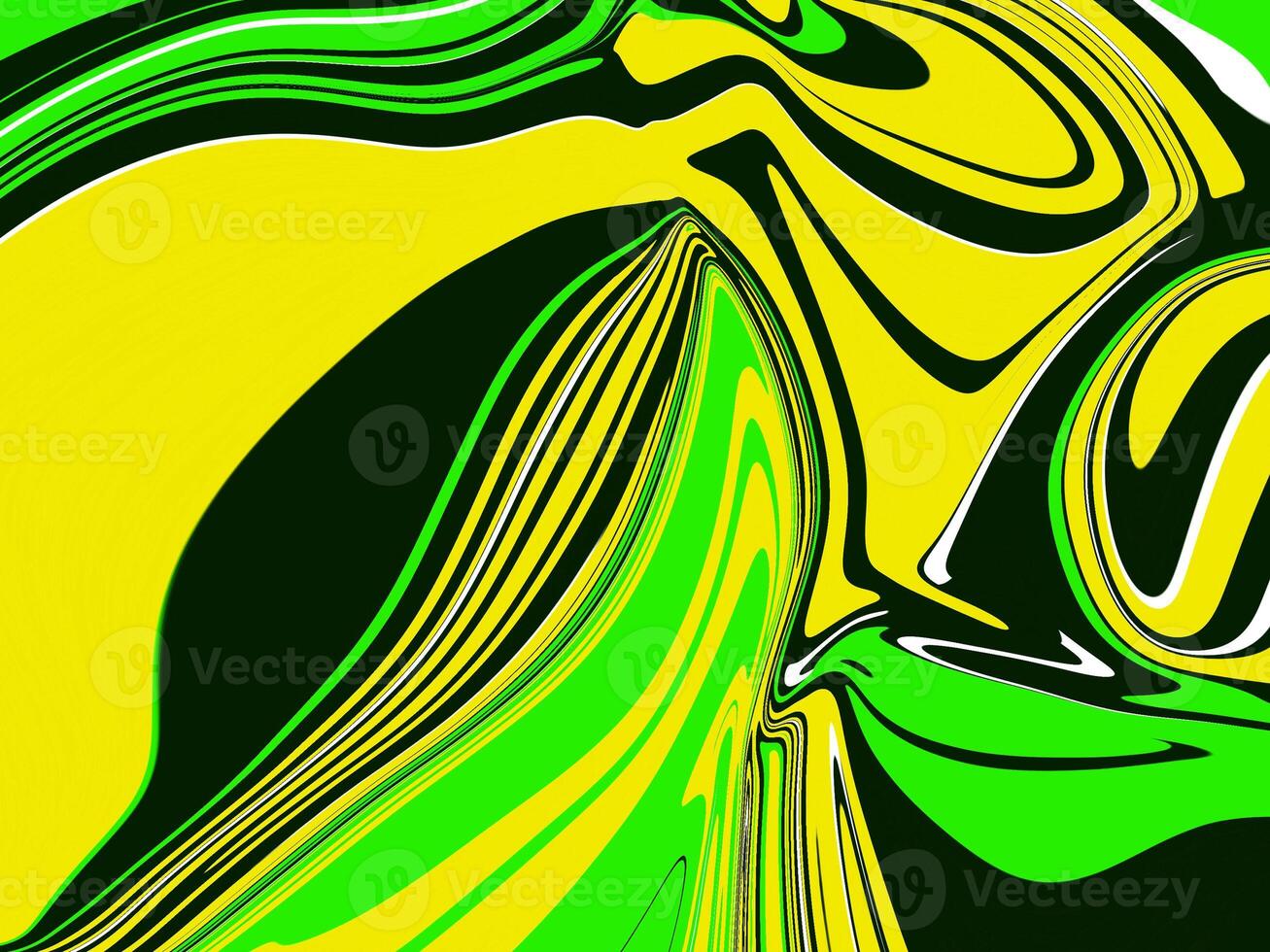 Diseño de fondo degradado de color de reflexión metálico líquido abstracto amarillo y verde. fondo geométrico abstracto con líquido foto