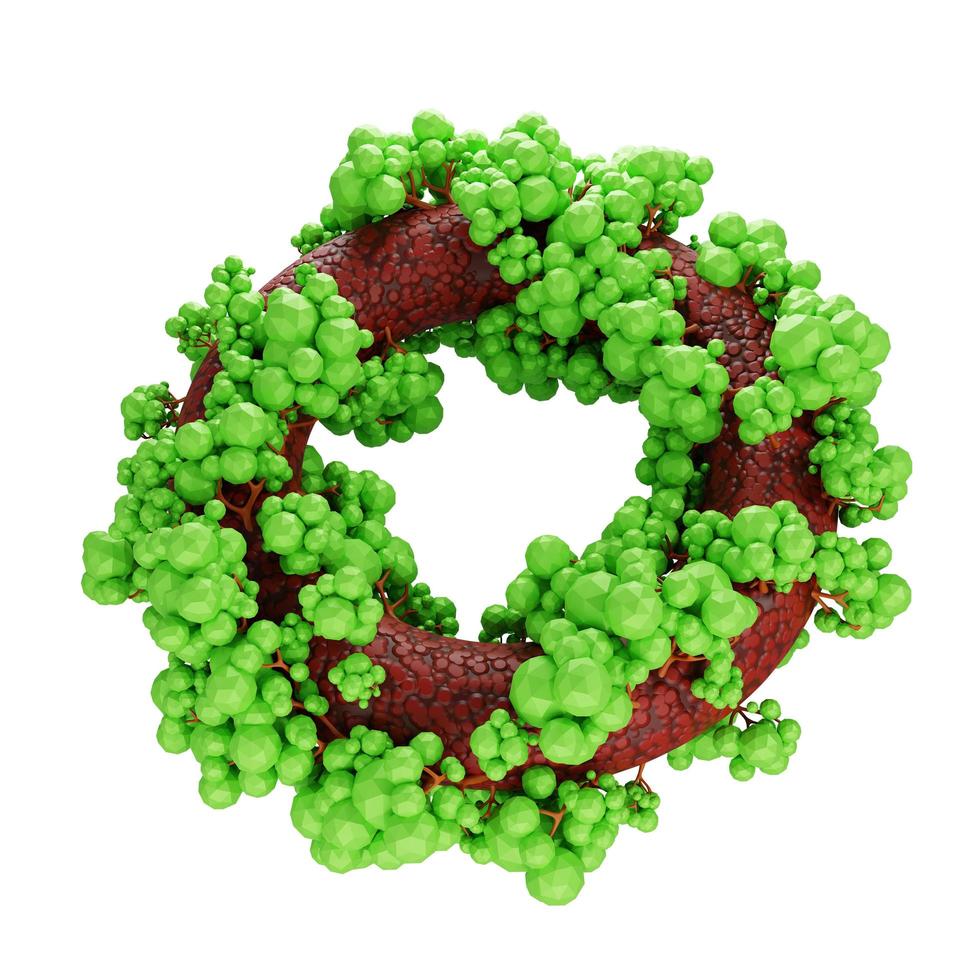 3D rendering Bunch of trees around the Torus photo