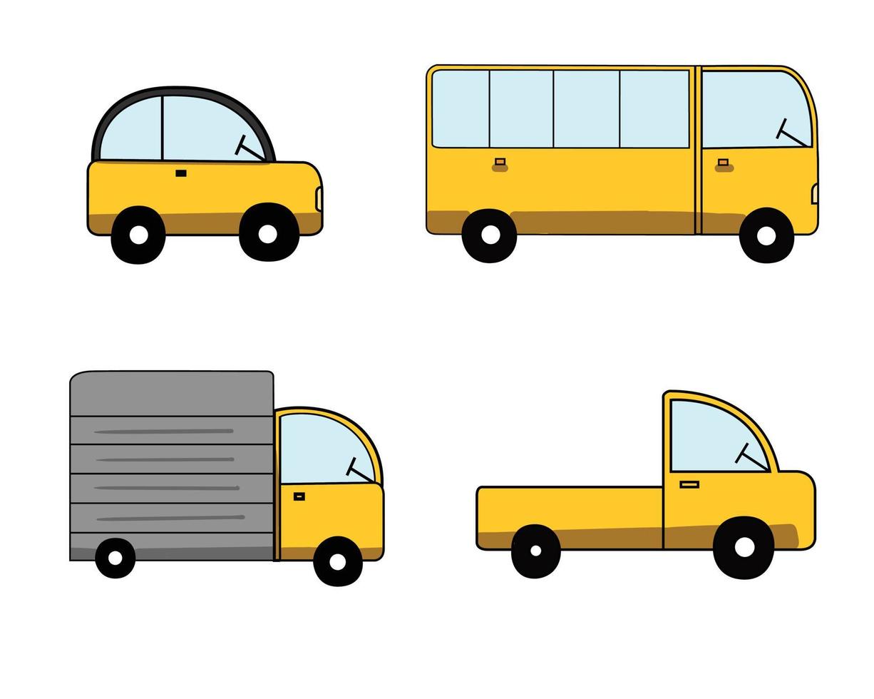 vehicle in flat icon design vector