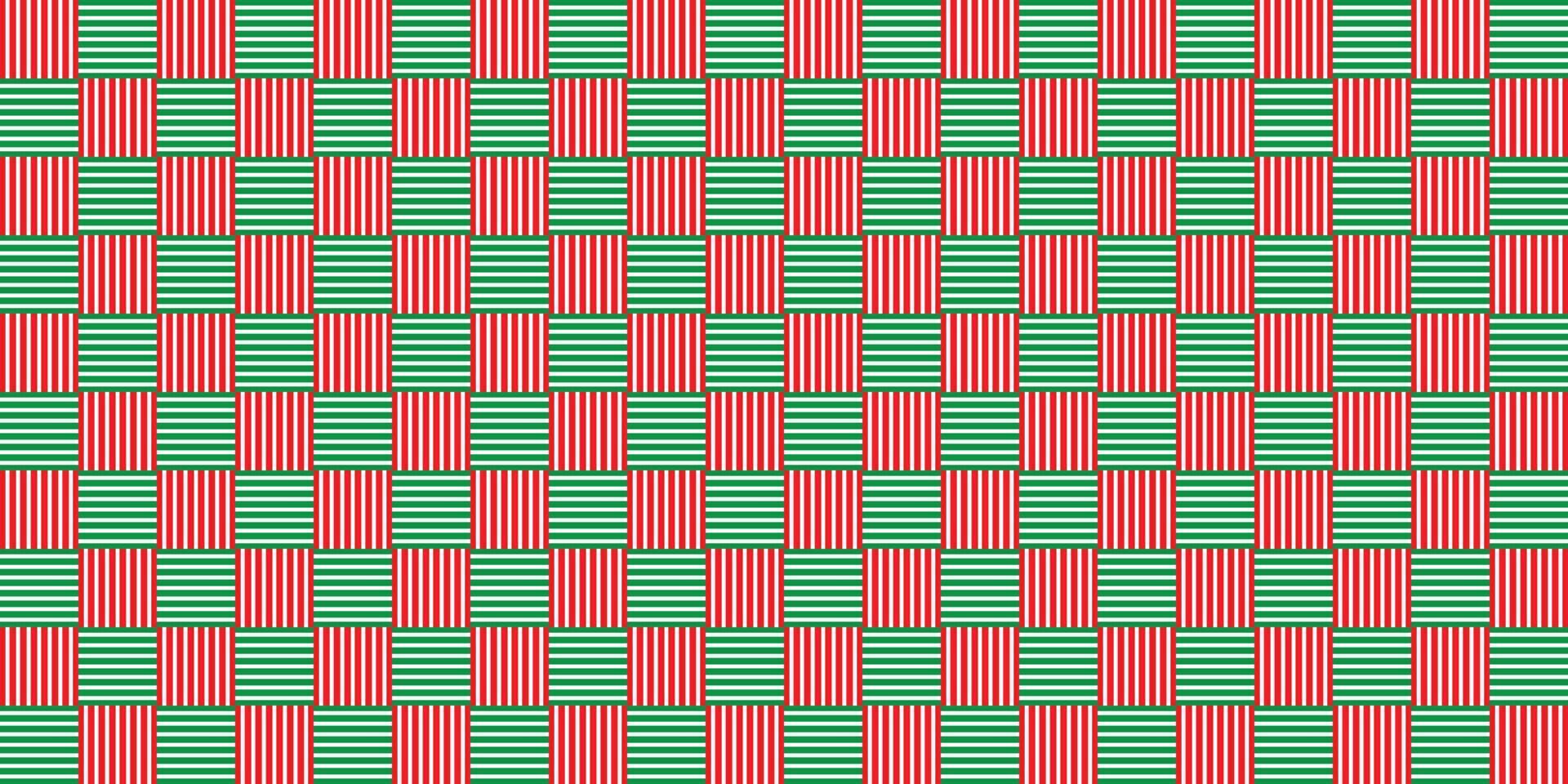Christmas background with red and green on white colour, block pattern. Vector illustration.