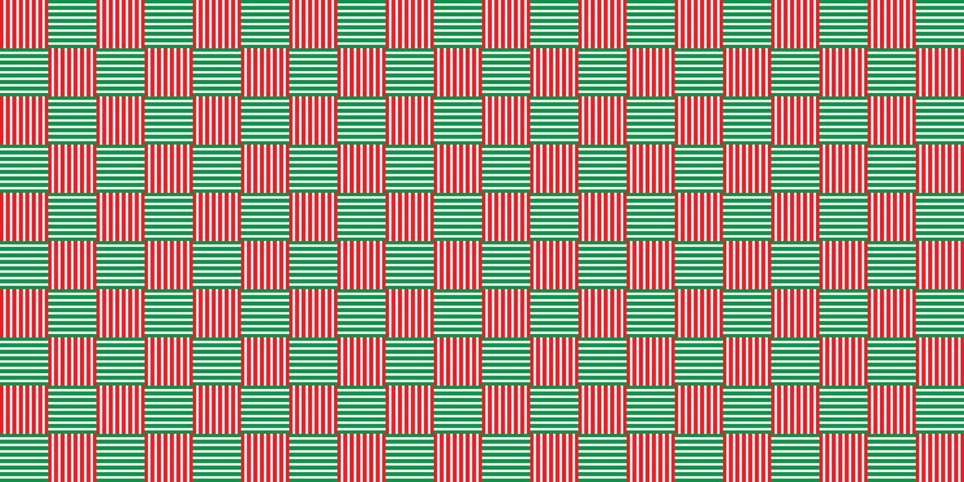 Christmas background with red and green on white colour, block pattern. Vector illustration.