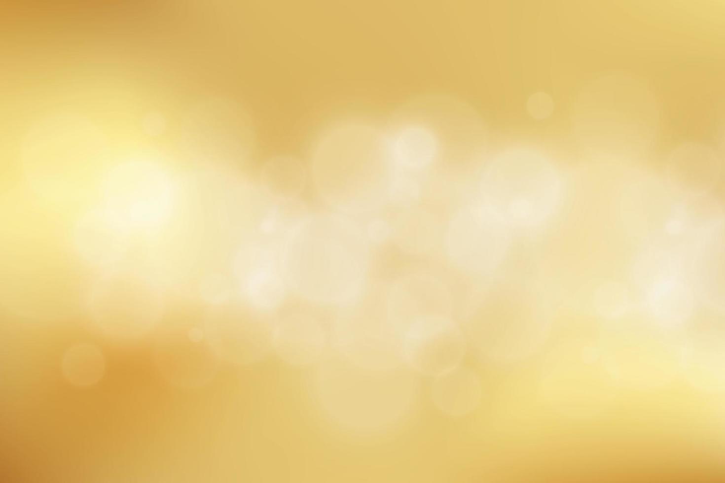 Gold abstract blurred gradient with bokeh, golden light background. Vector illustration.