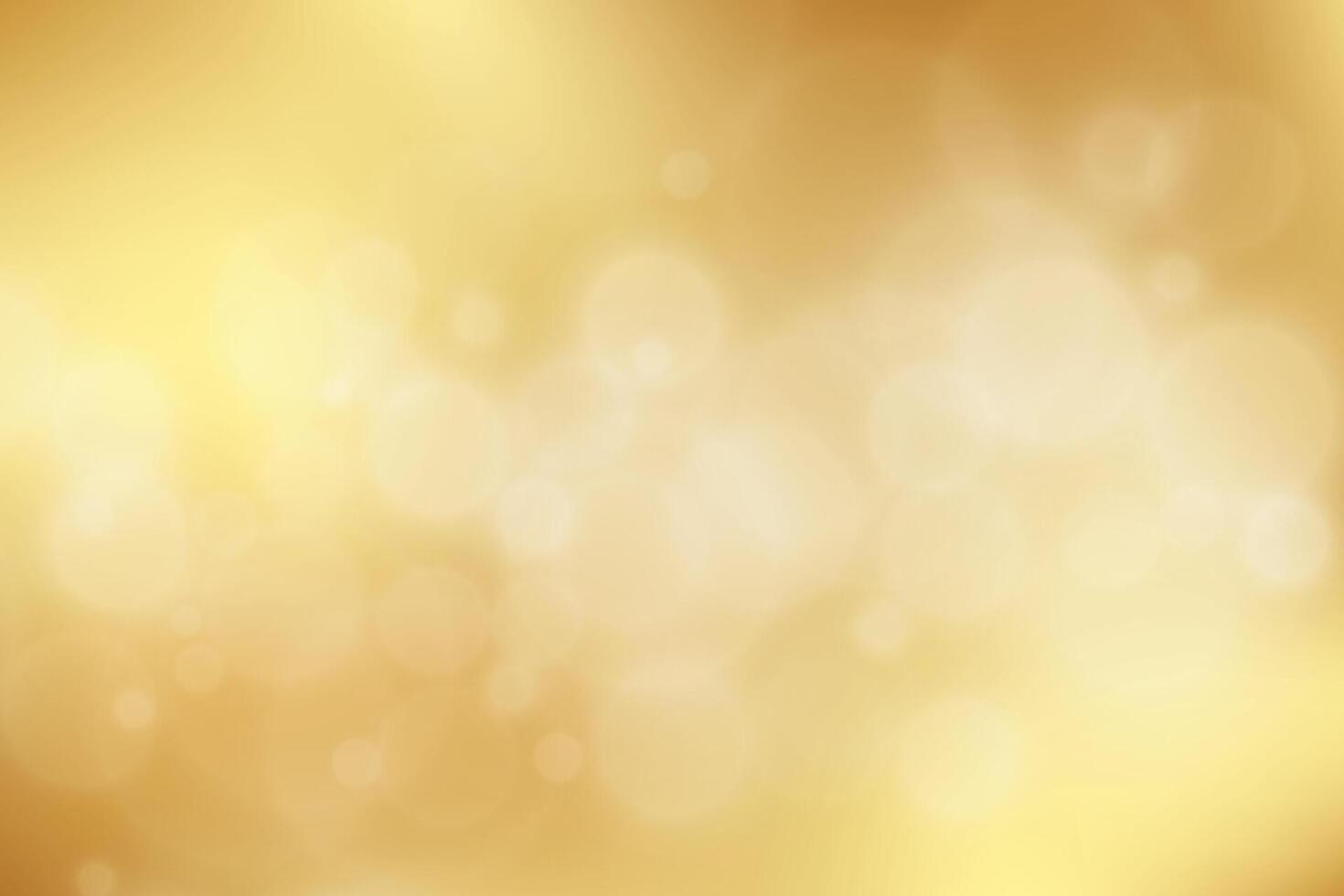 Gold abstract blurred gradient with bokeh, golden light background. Vector illustration.