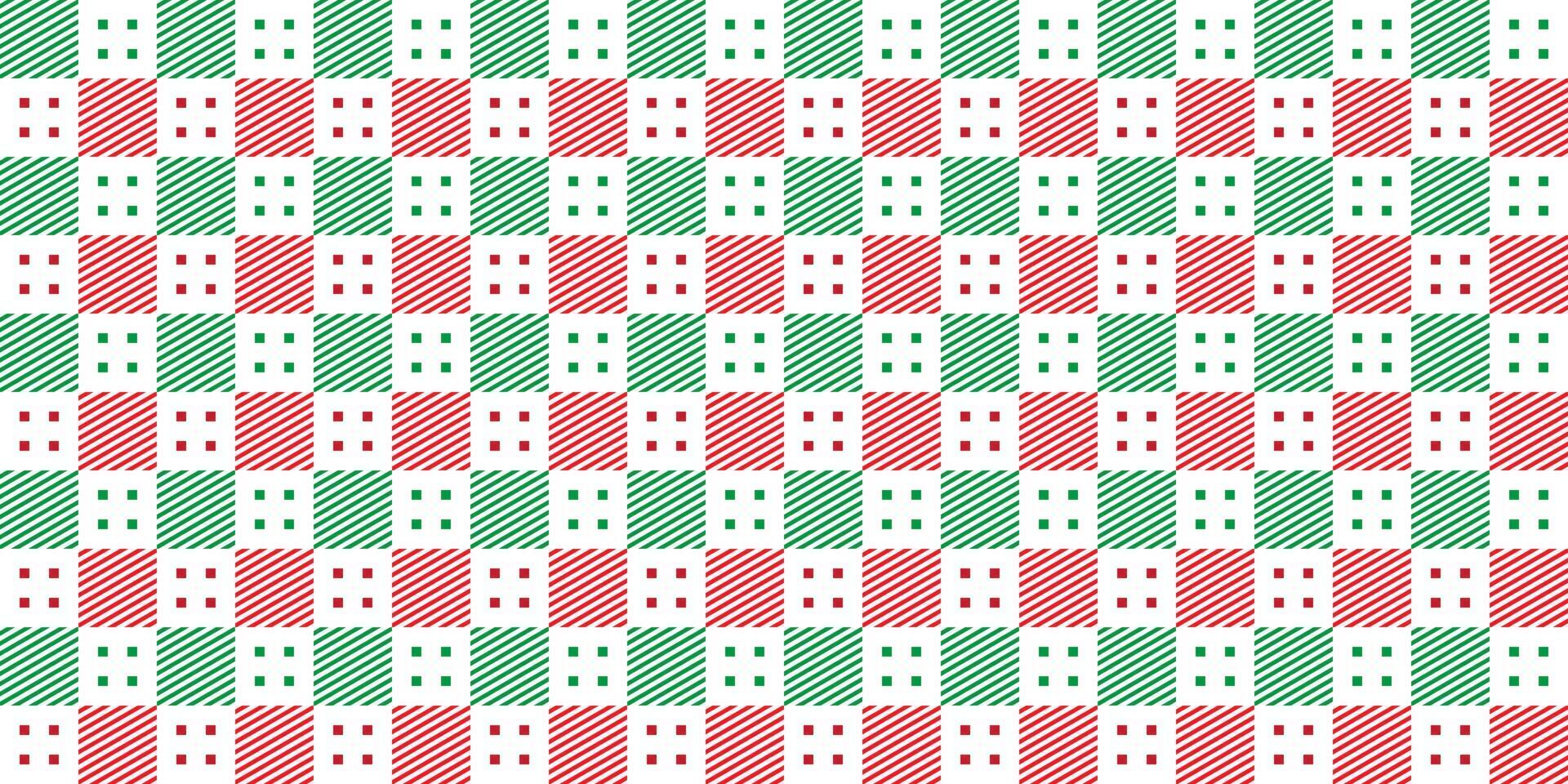 Christmas background with red and green on white colour, block pattern. Vector illustration.