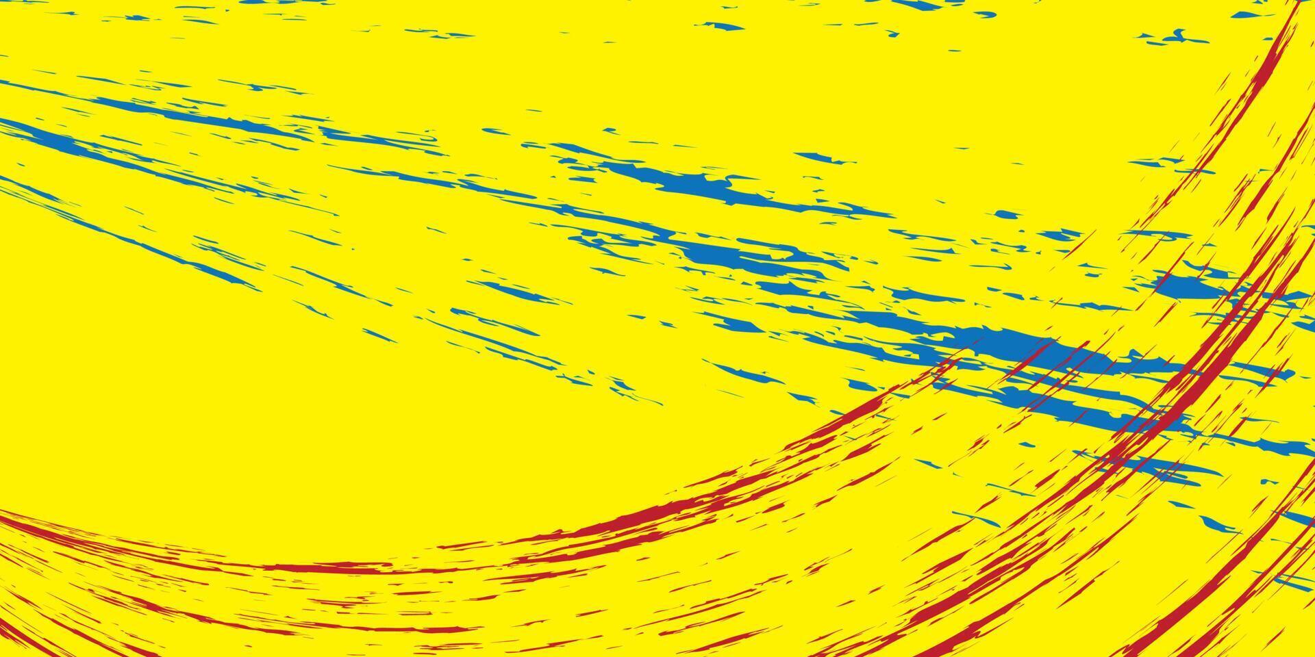 Primary colors background, blue, red, and yellow.Modern design colorful art with paint brush style. Vector illustration.