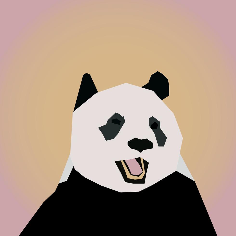 sonriente panda feliz formas geométricas triangulares angulares vector