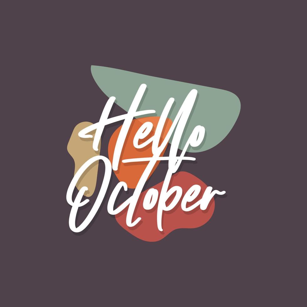 Simple background abstract hello october vector