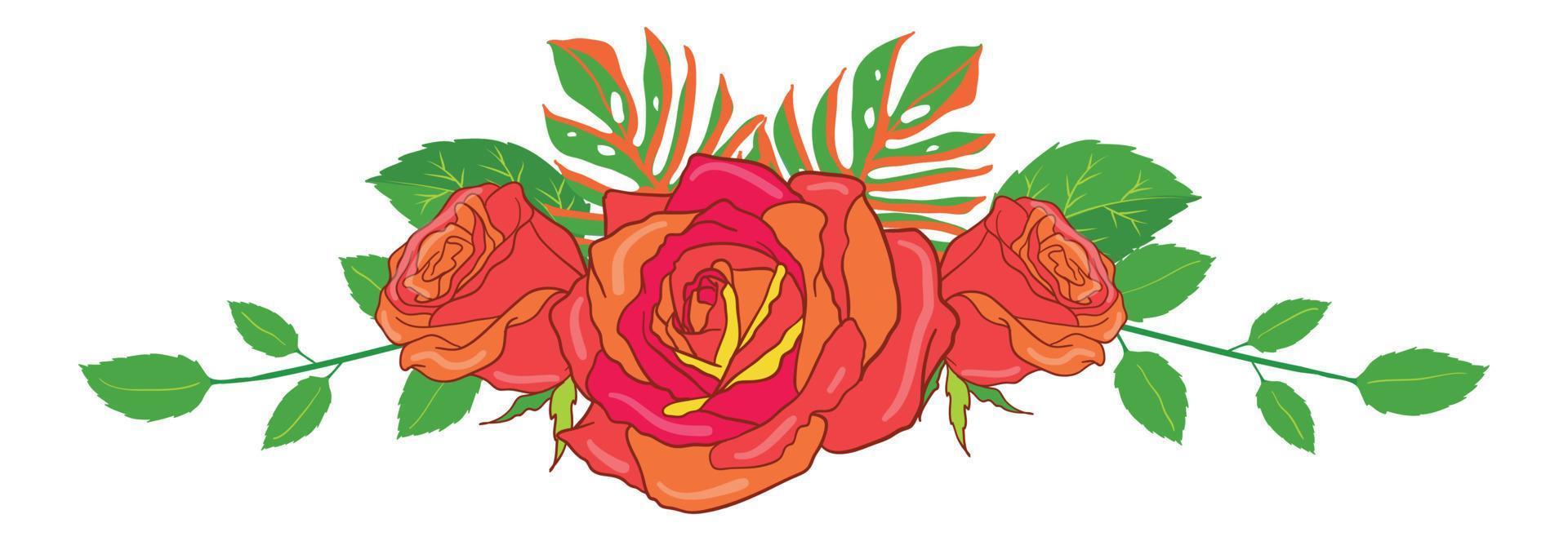 arreglo floral ilustrado de flores vector