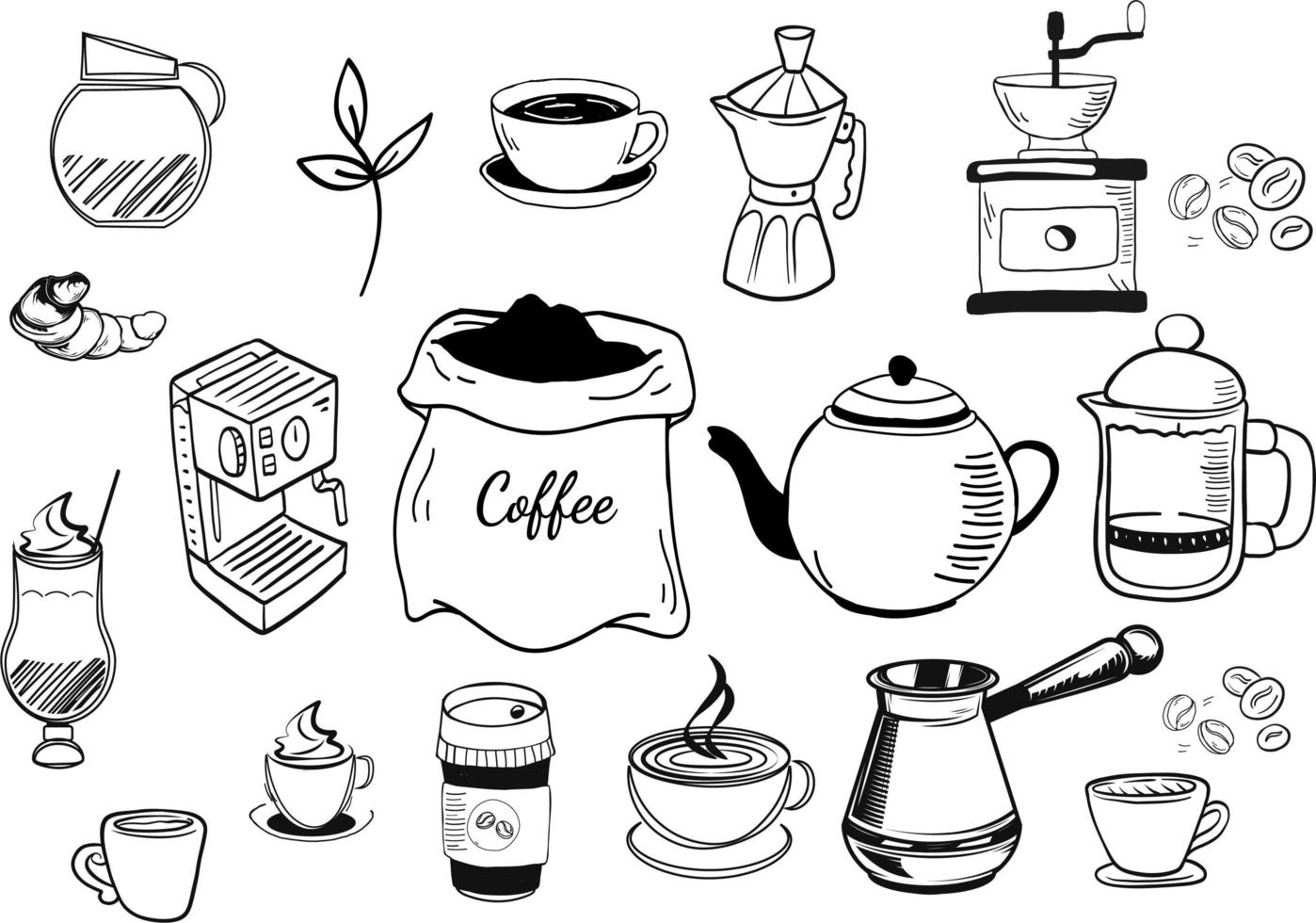 conjunto de ilustración de icono de café vector