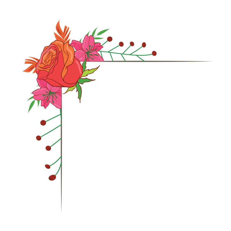 arreglo floral ilustrado de flores vector