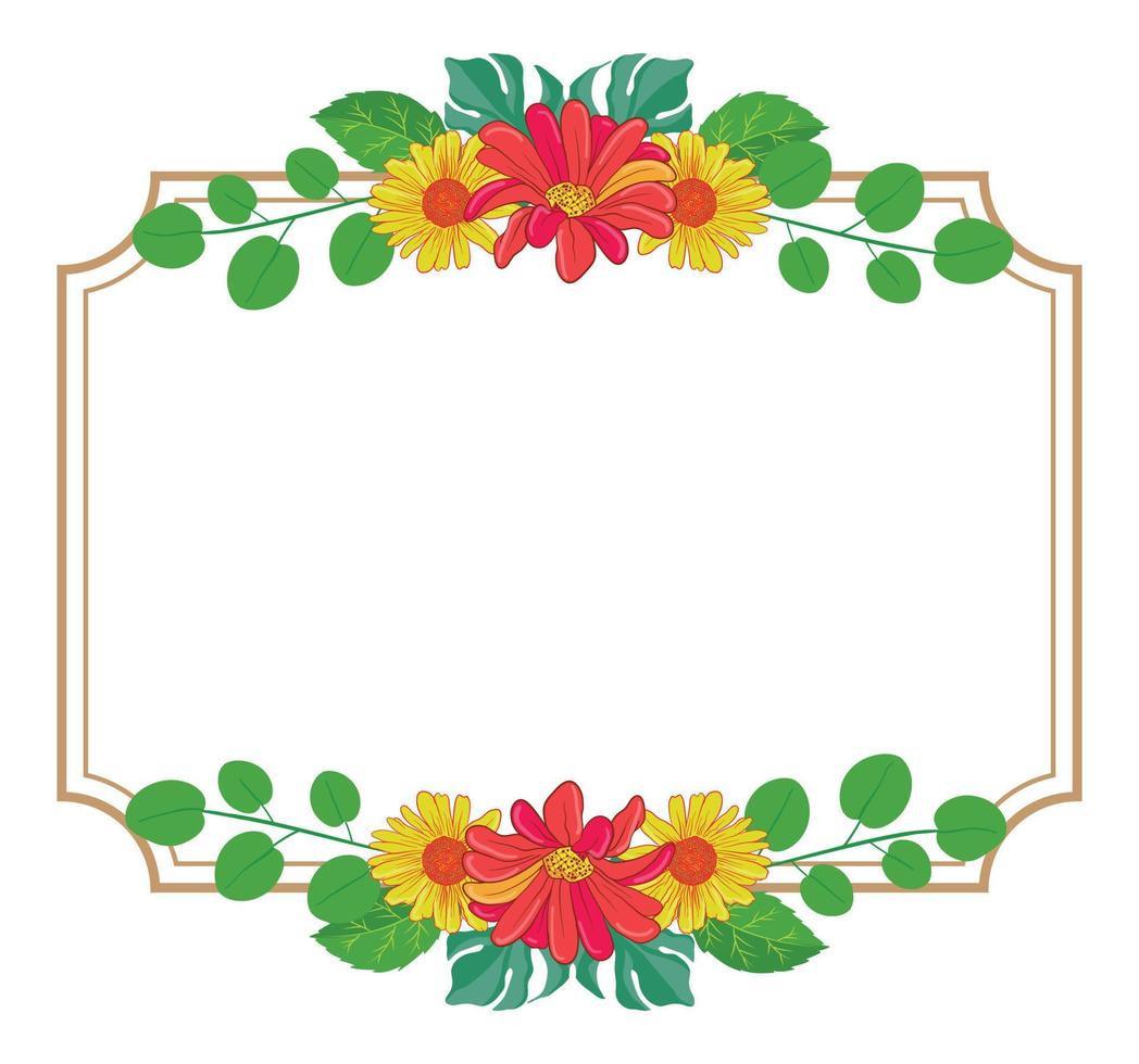 arreglo floral ilustrado de flores vector