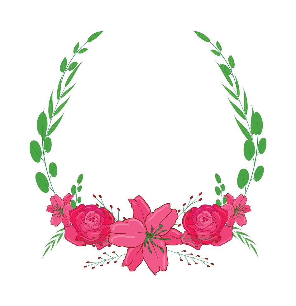 arreglo floral ilustrado de flores vector