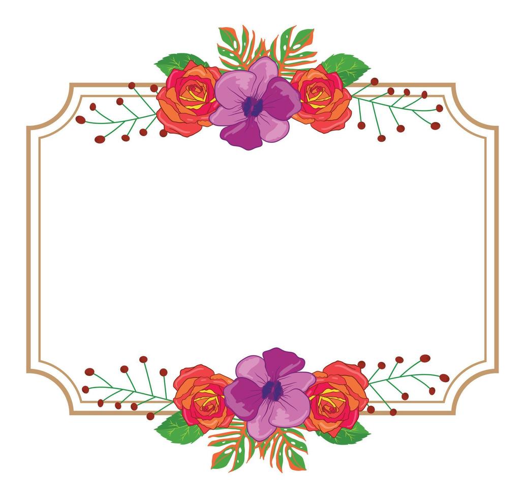 arreglo floral ilustrado de flores vector