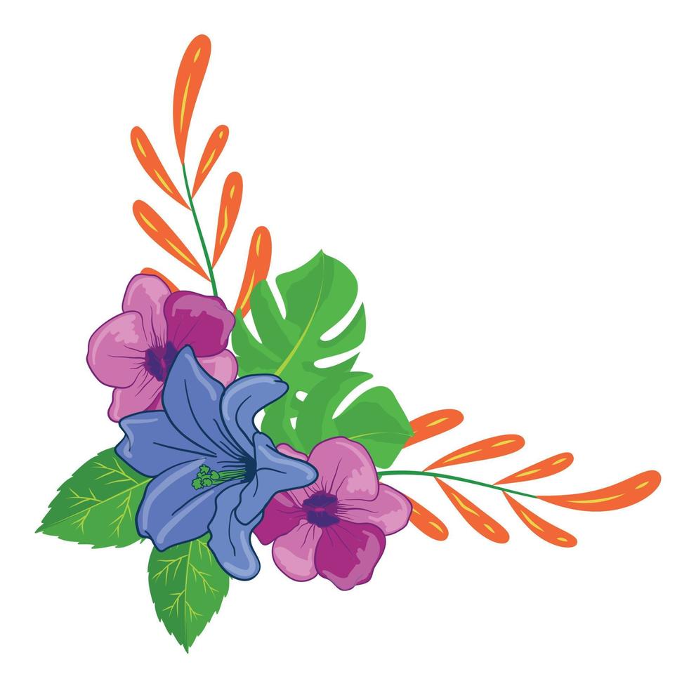 arreglo floral ilustrado de flores vector