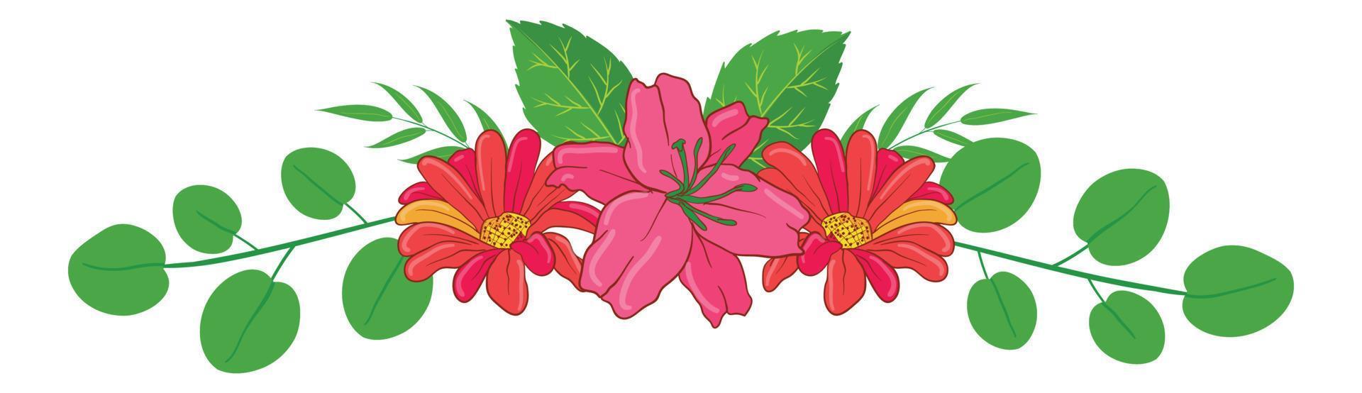 arreglo floral ilustrado de flores vector