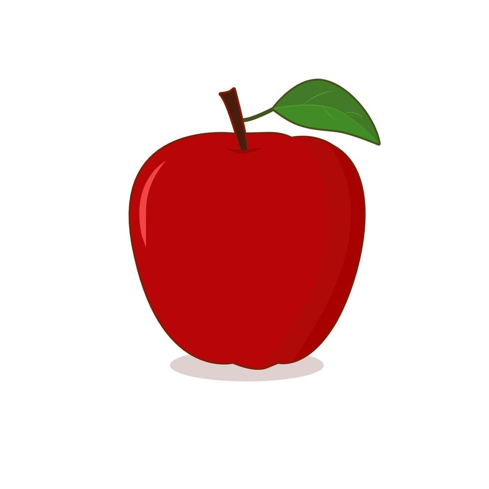 Gráfico de vector de ilustración de manzana, comida vegetariana. ideal para menú, etiqueta, póster, impresión.