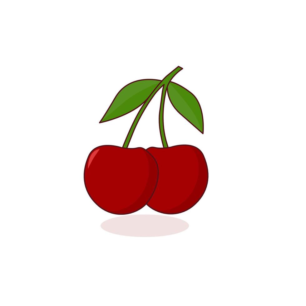 illustration vector graphic of cherry, Vegetarian food. Great for menu, label, poster, print.