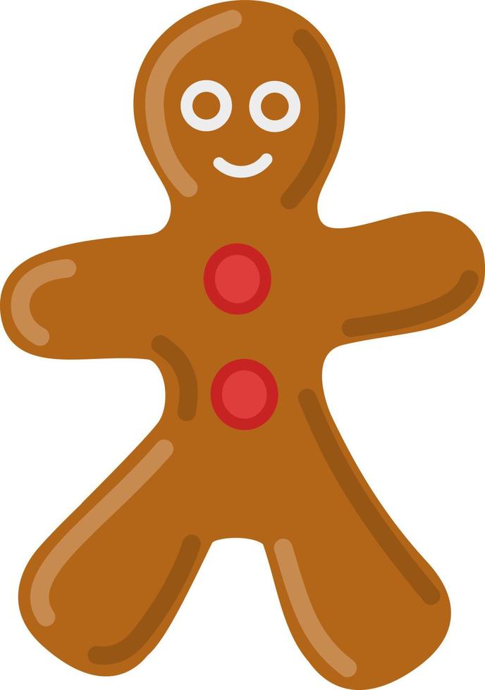 Gingerbread man cookie with sugar frosting vector illustration. Traditional christmas cookies.