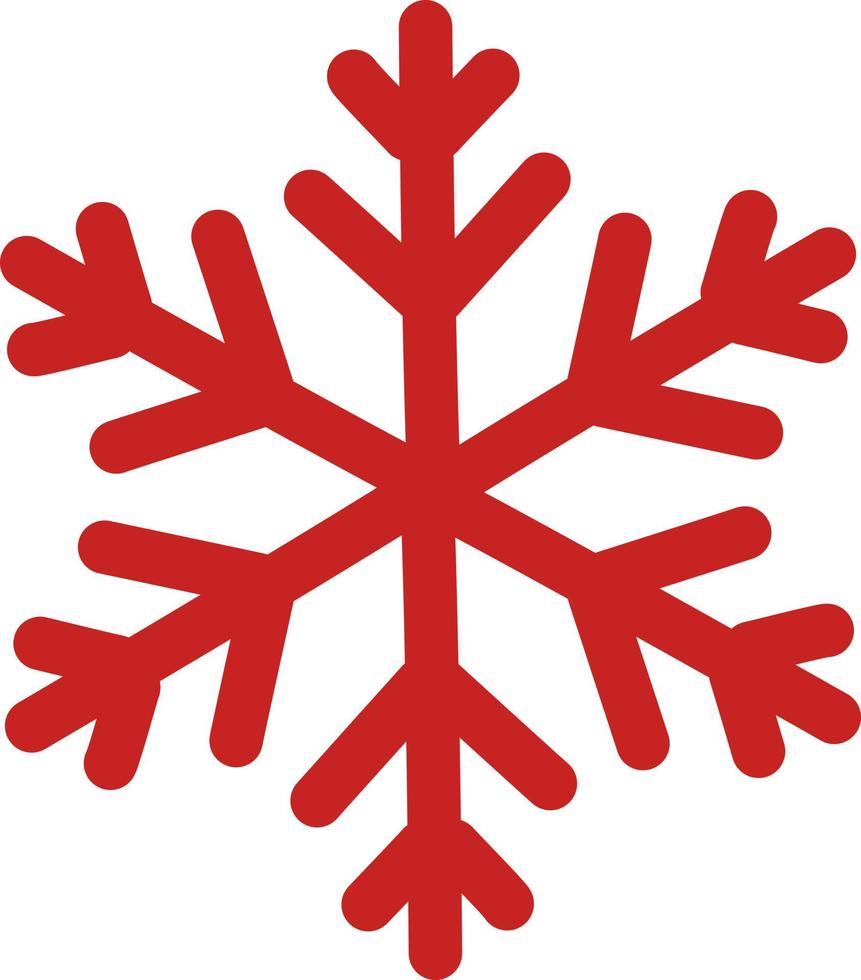 Red winter snowflake decor element vector illustration. Red ice ...