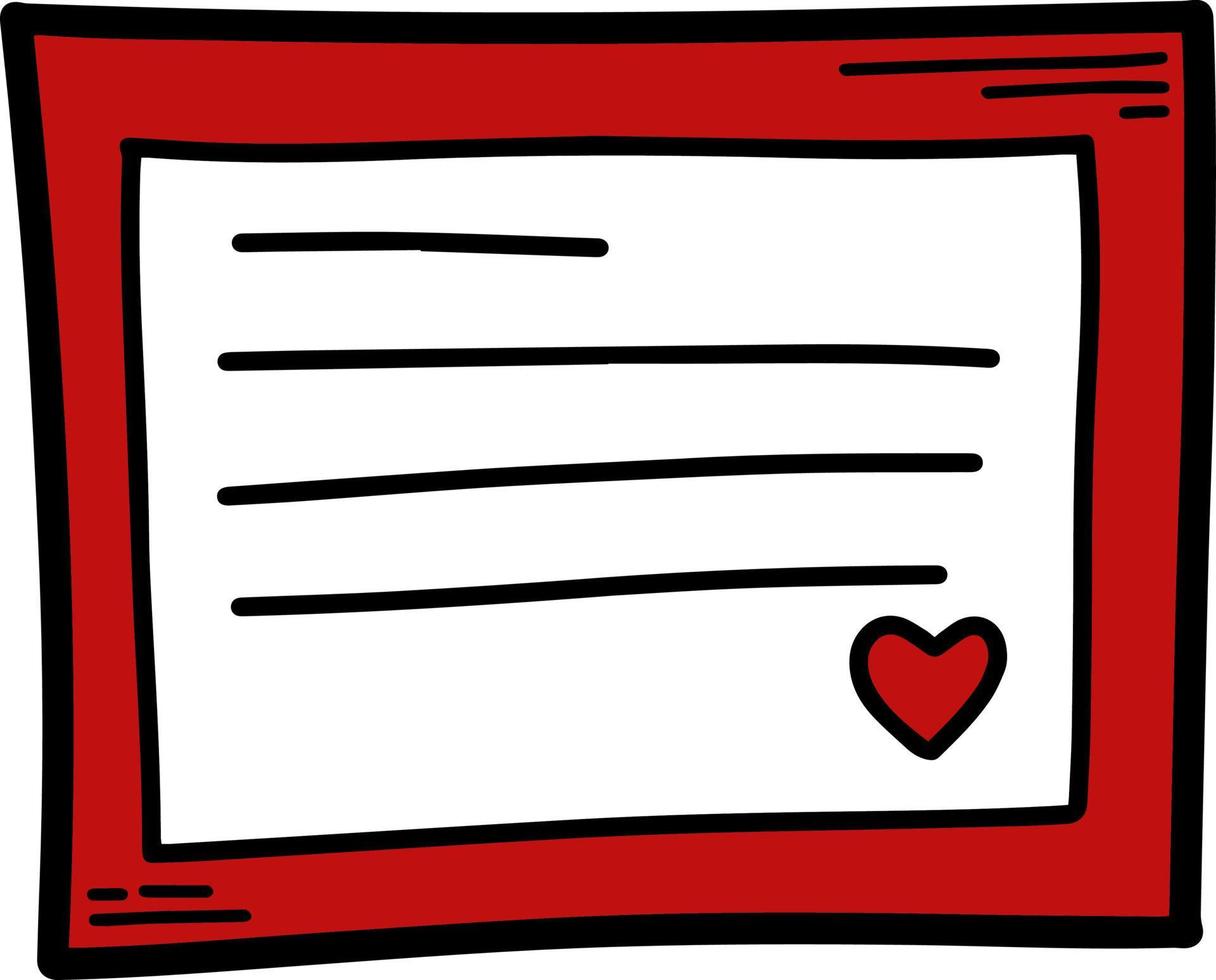 Doodle colorida tarjeta de felicitación para vacaciones ilustración vectorial. linda carta de amor. invitación para fiesta. vector