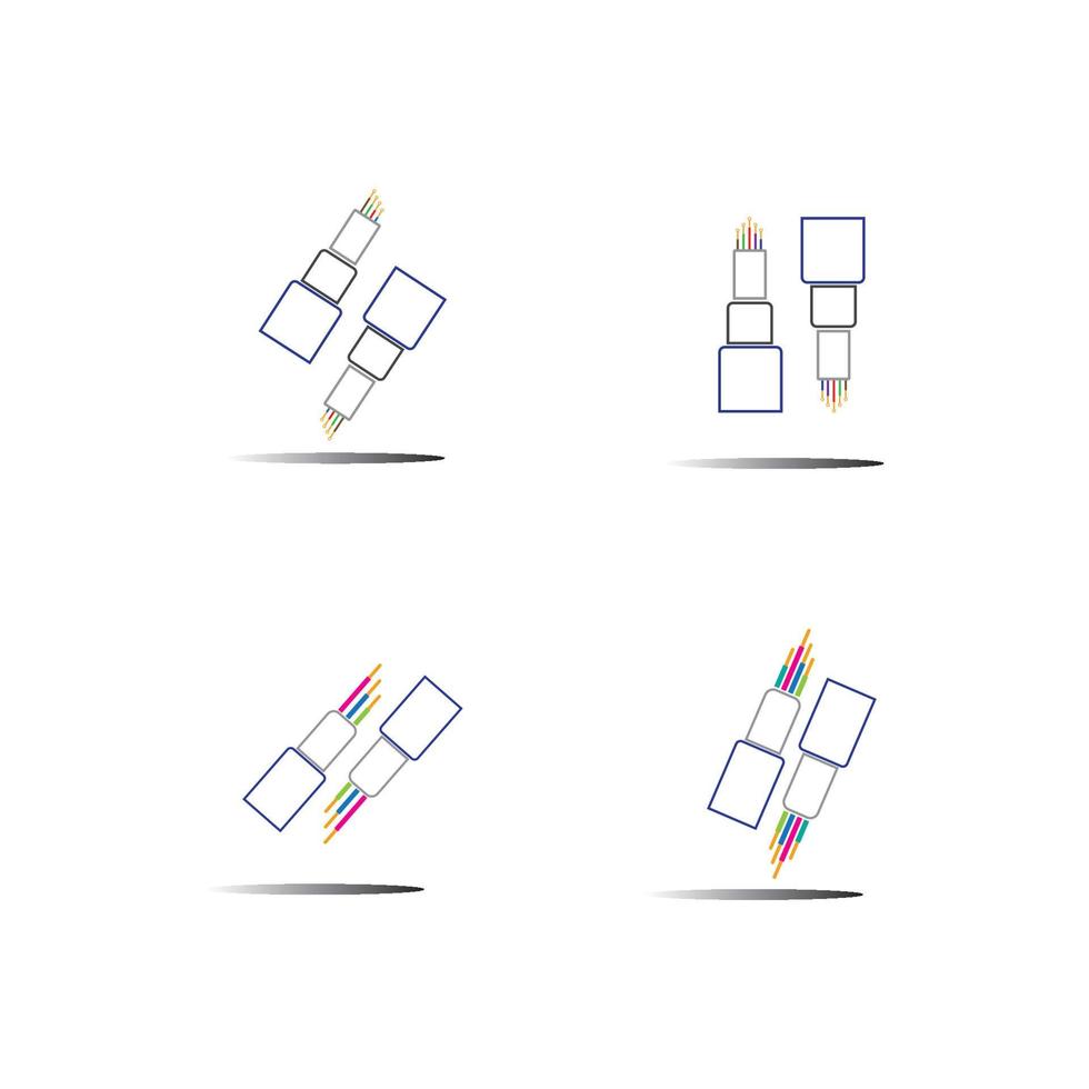 optic fiber cable vector icon illustration design template