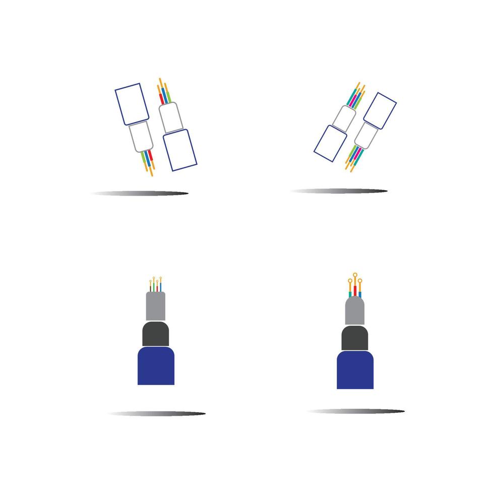 optic fiber cable vector icon illustration design template