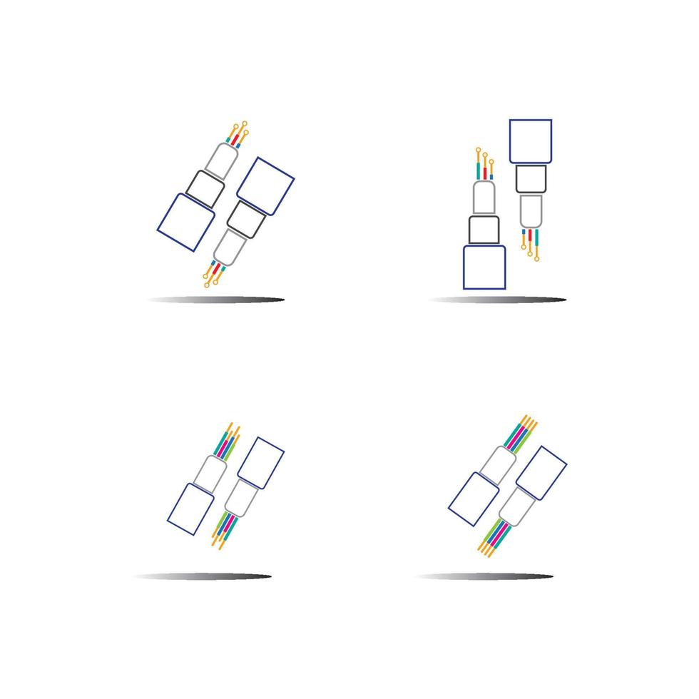 optic fiber cable vector icon illustration design template