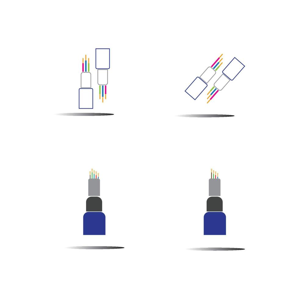 optic fiber cable vector icon illustration design template