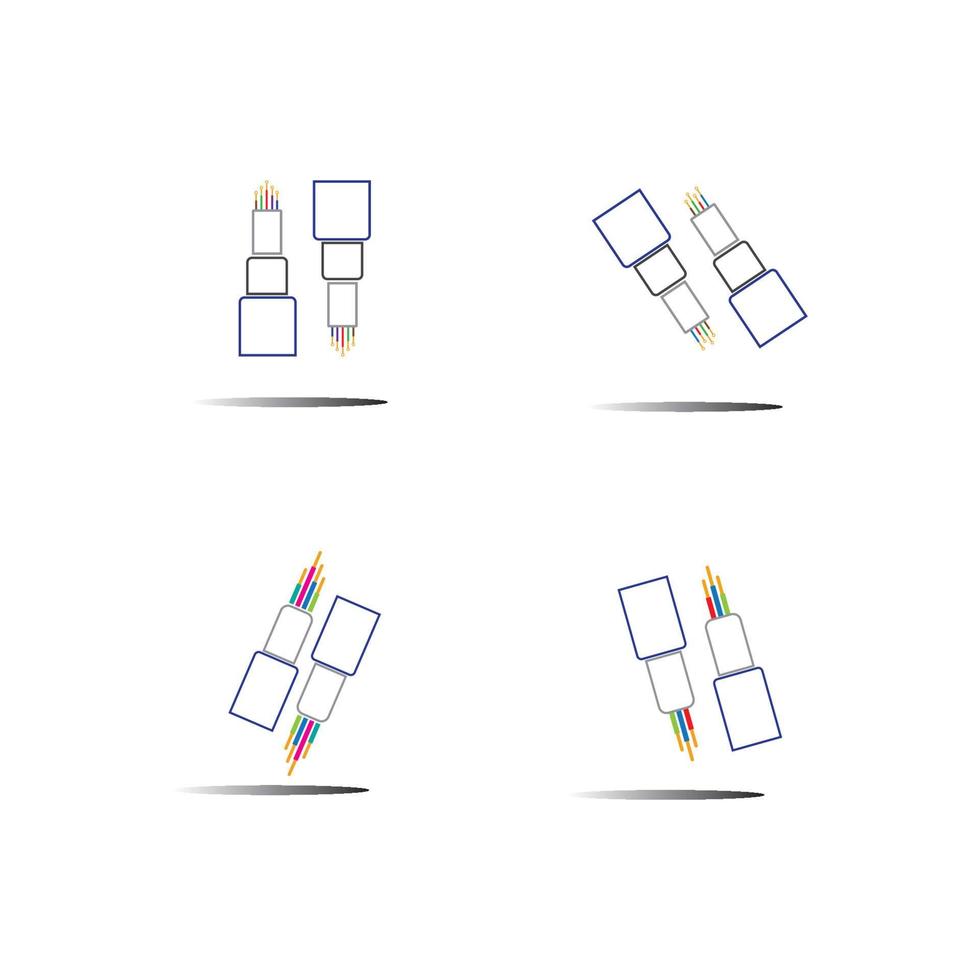 optic fiber cable vector icon illustration design template