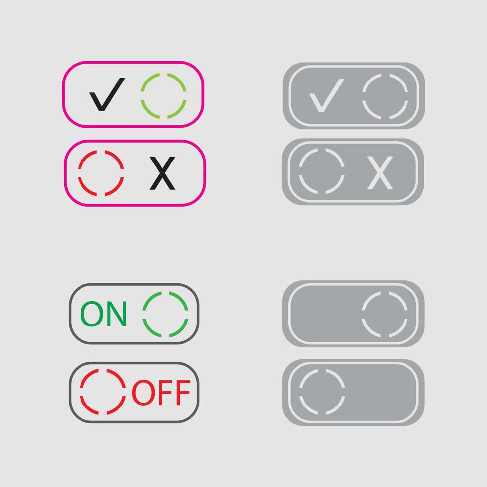 Ilustración de diseño de vector de icono de botón de encendido y apagado