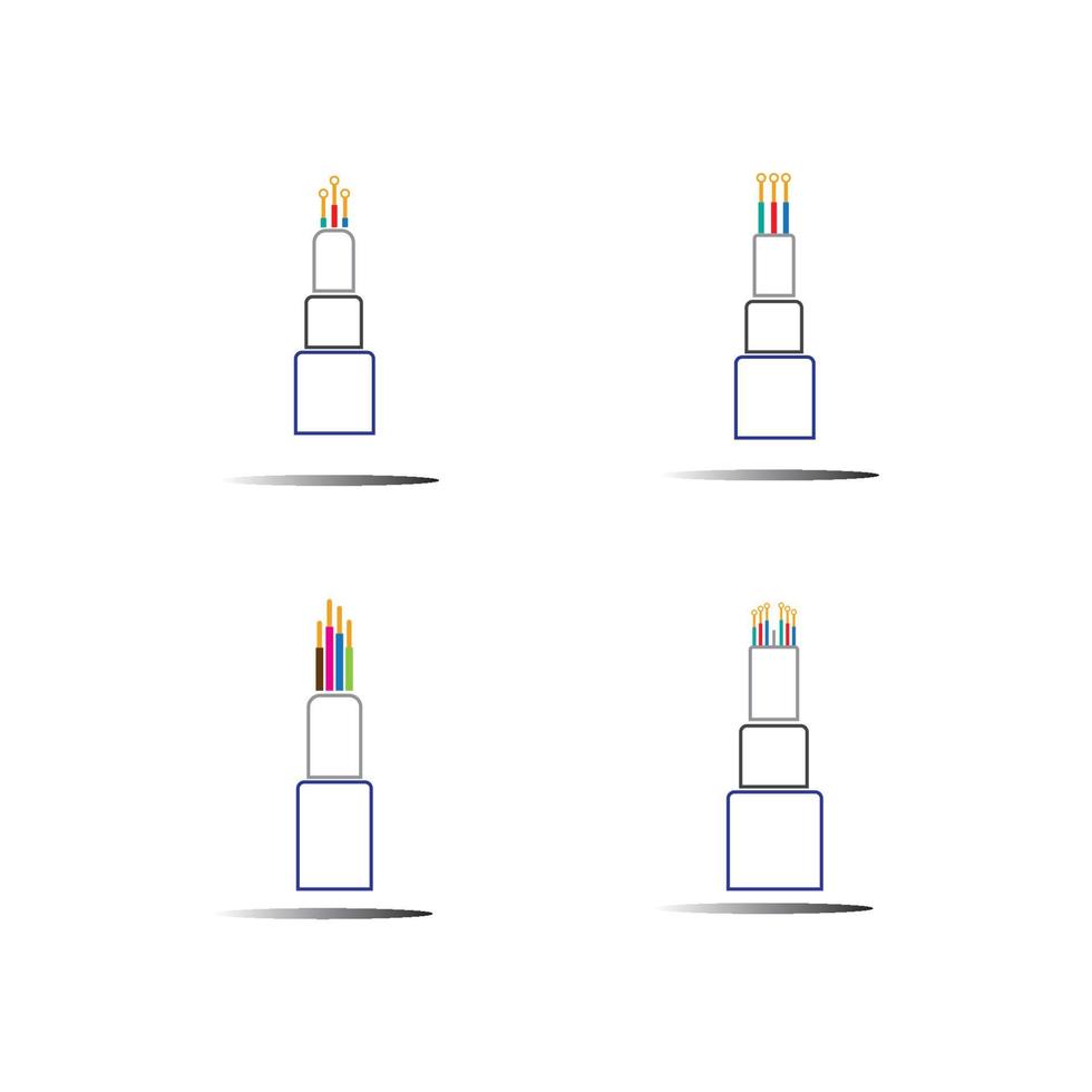 optic fiber cable vector icon illustration design template