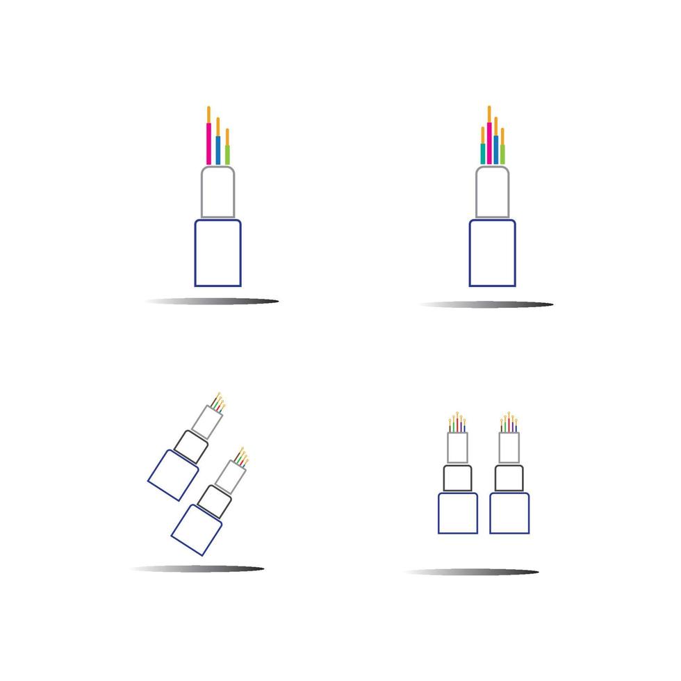 optic fiber cable vector icon illustration design template