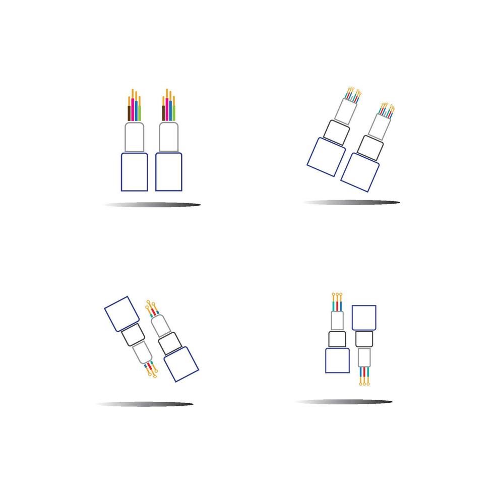 optic fiber cable vector icon illustration design template