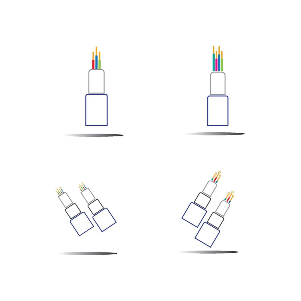 optic fiber cable vector icon illustration design template