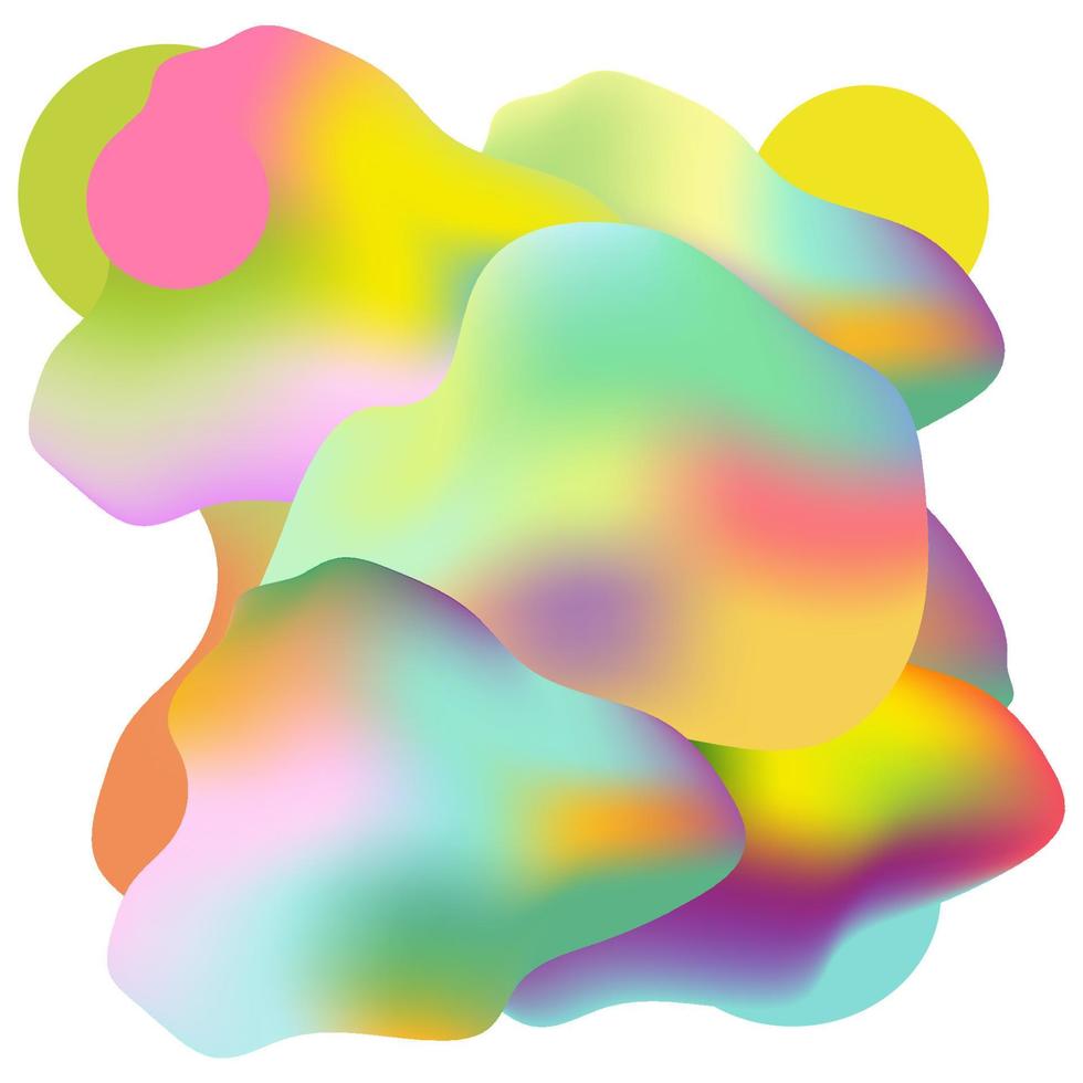 Colorful modern abstract poster, card with gradients, colored fluid, organic geometrical shape on white background. Cover, template. vector