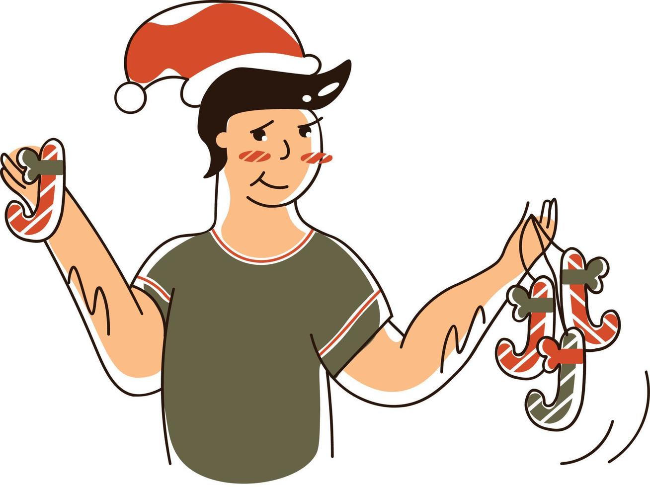 6-guy with the Christmas candy vector