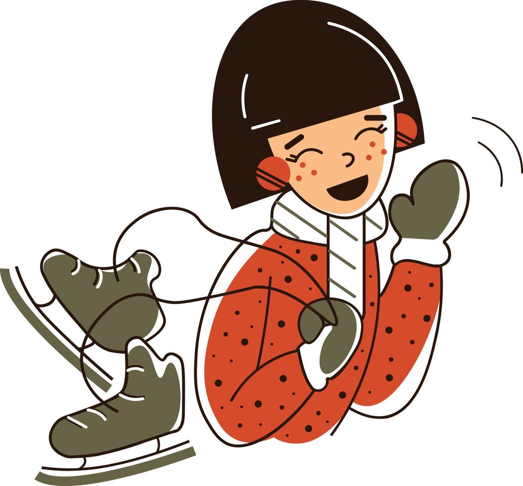 6-Girl with skates vector
