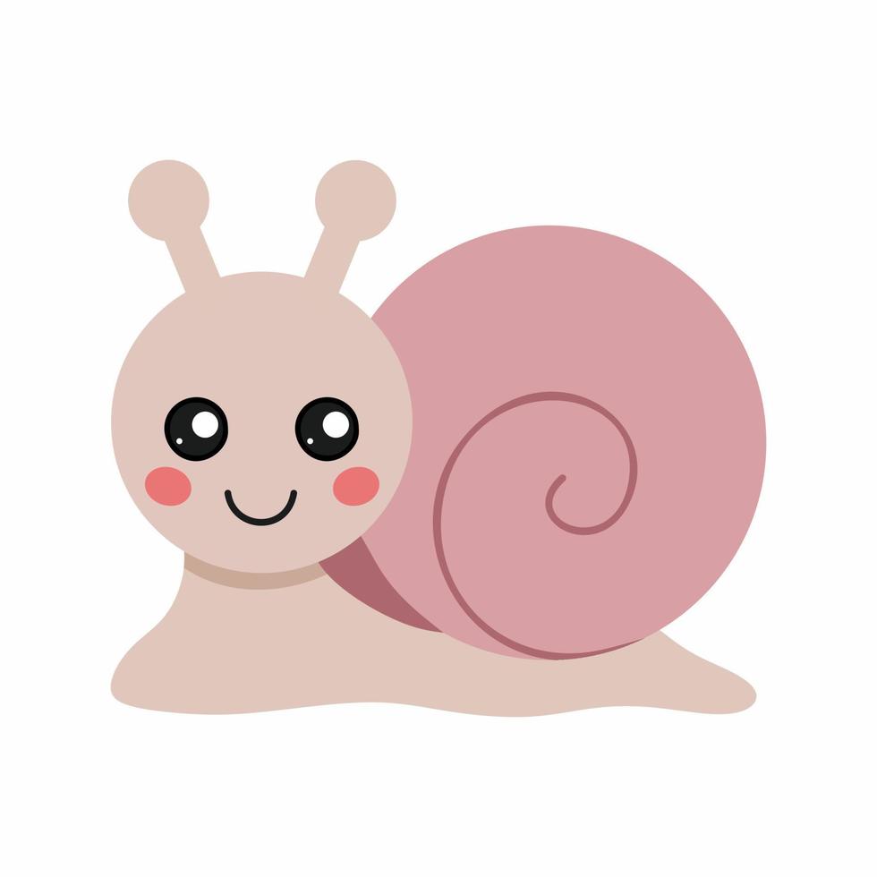 un lindo caracol para un libro infantil. un caracol pequeño con ojos grandes. ilustración vectorial en el estilo de dibujos animados. vector