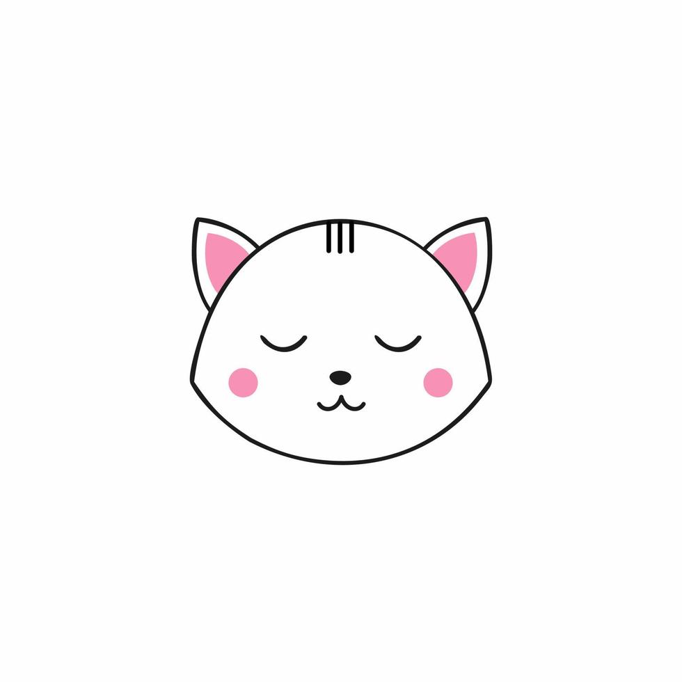 cara de lindo gatito con los ojos cerrados. vector personad para niños.  personaje de dibujos animados en estilo japonés. 4773190 Vector en Vecteezy
