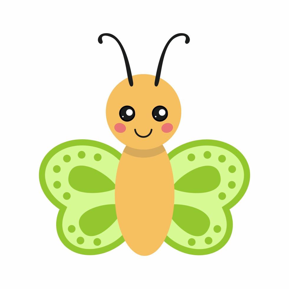 Cute butterfly in cartoon style. A butterfly drawing for a children's book. vector