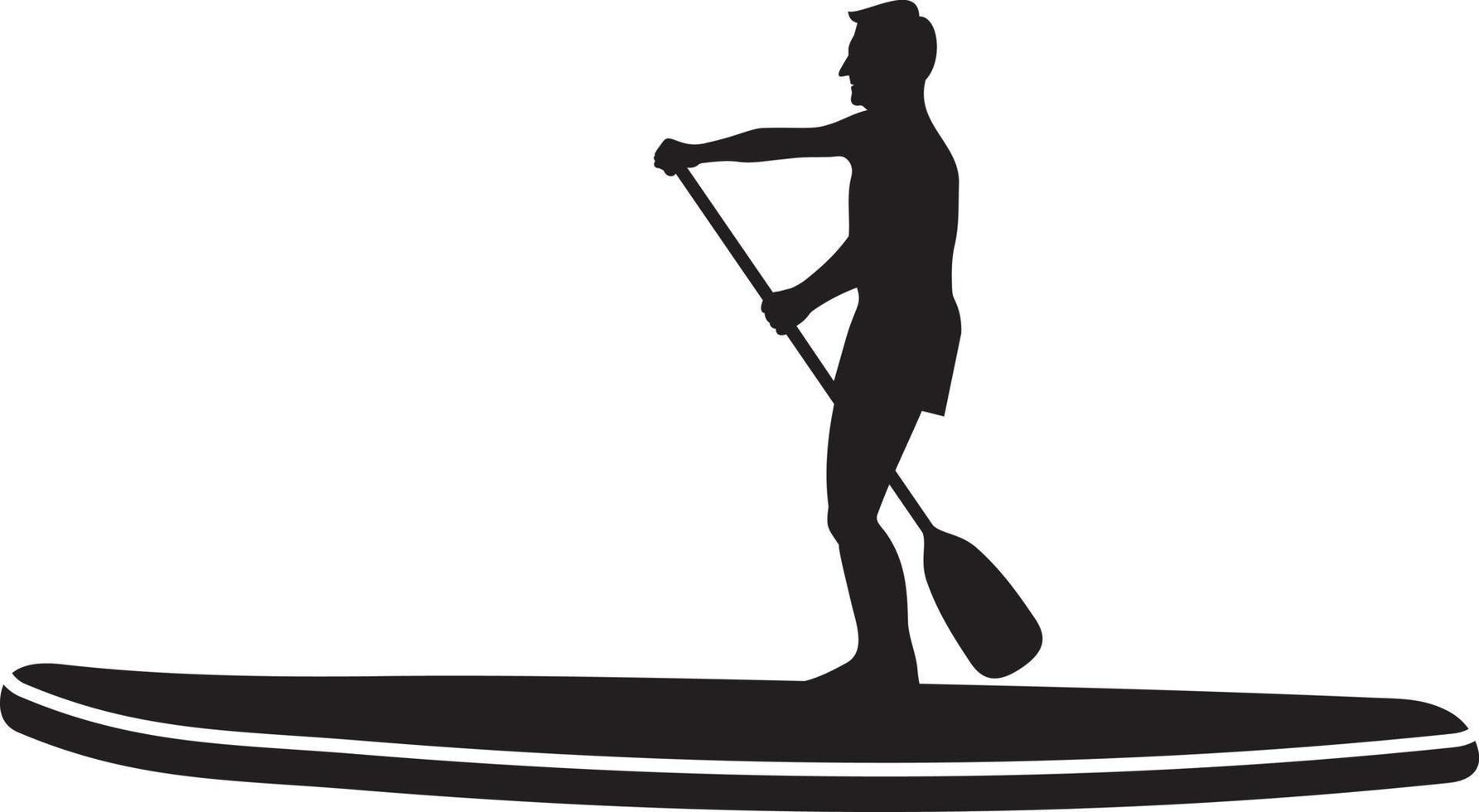 Stand up paddle board silhouette vector