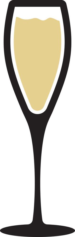 champagne o copa de vino vector