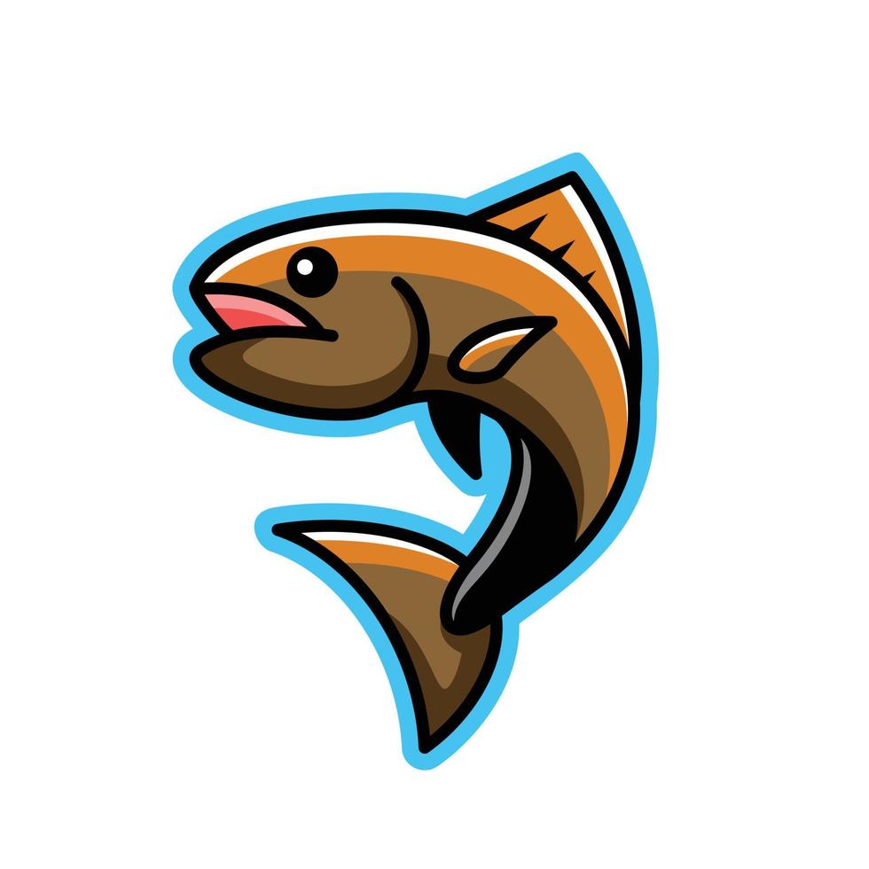 Simple Animal logo Design vector the salmon fish Unique