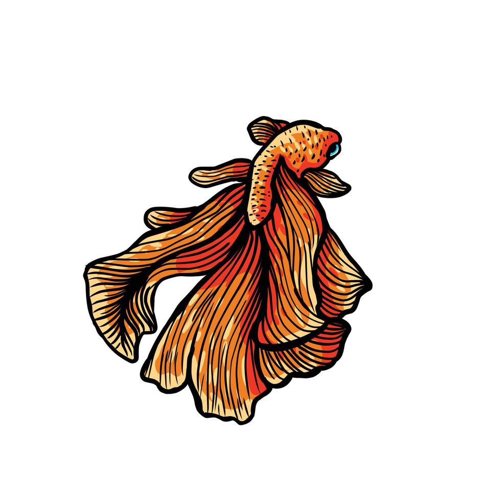 Design vector unique Betta fish or fighting fish Suitable for ornamental fish shop logo , etc