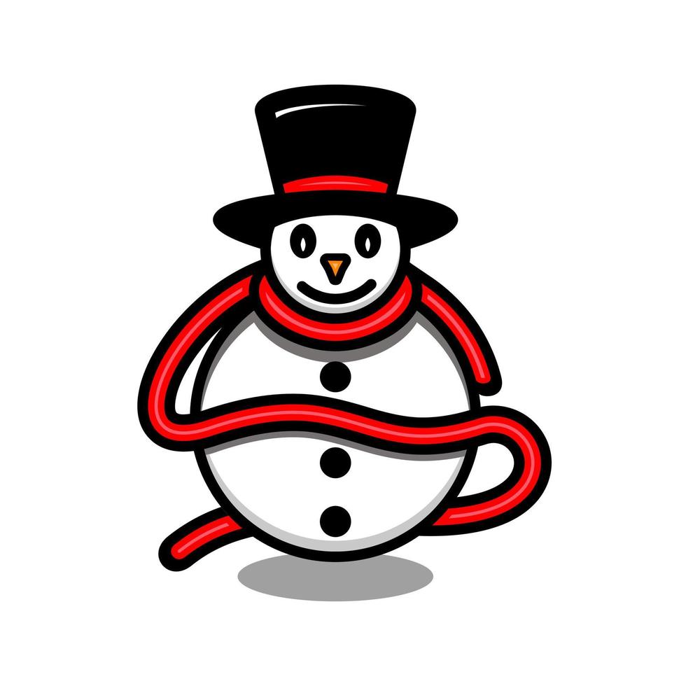 muñeco de nieve usa sombreros y bufanda en fondo blanco, plantilla de  diseño de logotipo de vector de dibujos animados para camiseta, pegatina,  etc., como editable todo lo que desee 4773474 Vector