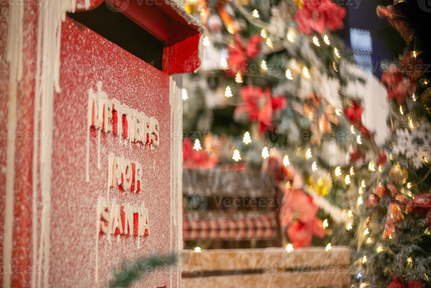 Selective focus letters for santa mailing box photo