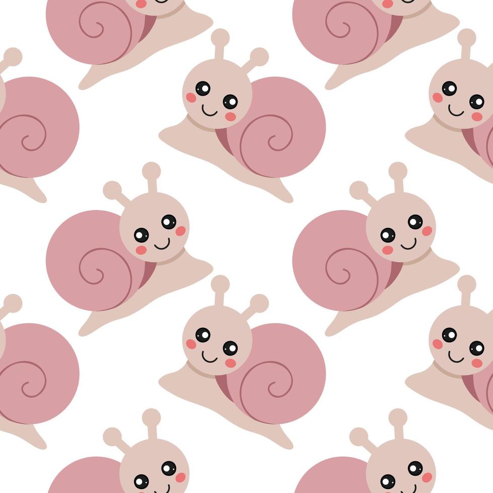 fondo interminable con lindo caracol. patrón sin costuras para coser ropa infantil, impresión en tela y funda. vector